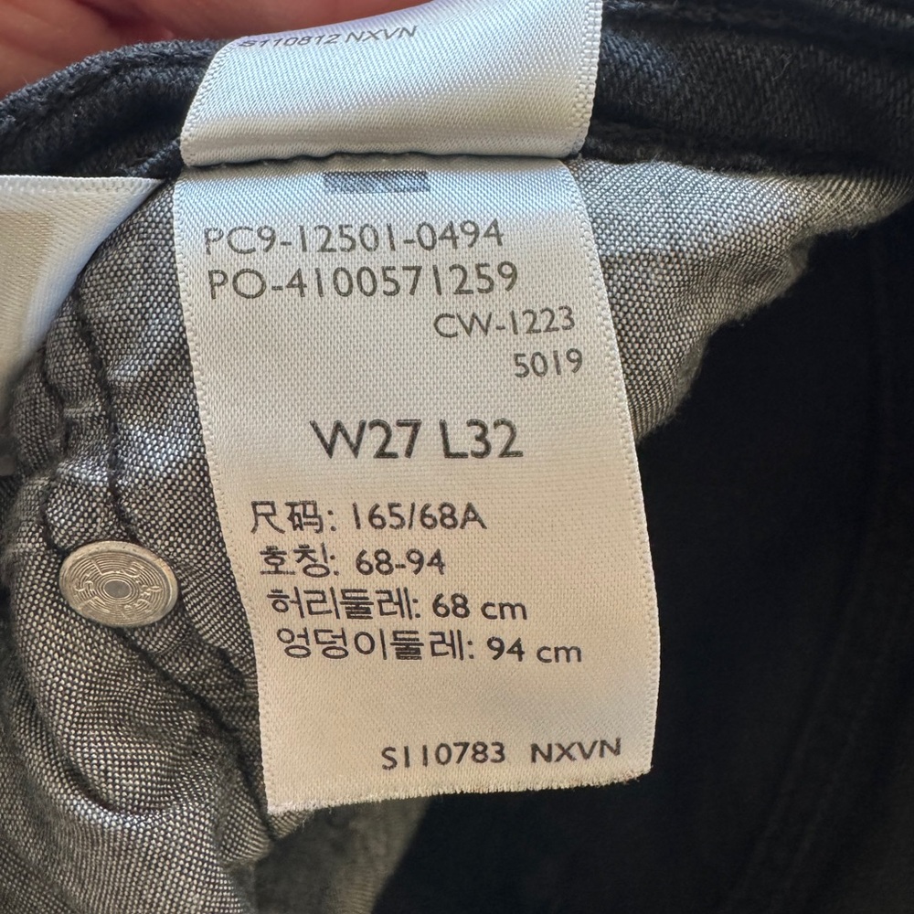 True Black Straight Leg Levi Jeans - Picture 4 of 5